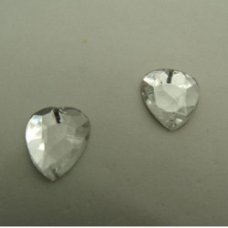 Strass Cœur Acrylique 15 x 12 mm – Lot de 10 ou 20 –