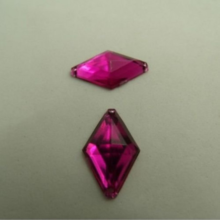 Strass Losange Acrylique 18x11 mm – Rouge, Vert, Bleu, Violet – Lot de 10 ou 20