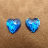 Déstockage – Strass Coeur Bleu 17 mm à coudre – Lot 10, 20, 50