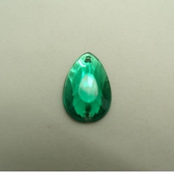 Strass Goutte Vert 22x12 mm – À Coudre ou Coller – Lot 10, 20, 50