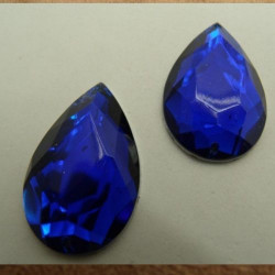 strass goutte bleu 32 mm x20 mm
