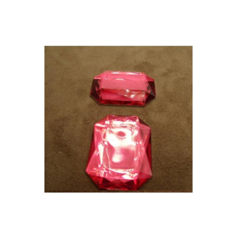 strass rectangulaire rose  40mm x 30mm