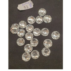 LOT DE 20 Strass Rond Crystal Argent 12 mm