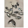 LOT DE 15  Strass Acrylique Ovale Crystal 24mm x 12 mm