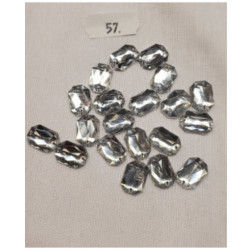 LOT DE 20 Strass Acrylique Hexagonal Crystal Argent 14 mm x 10 mm