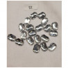 LOT DE 20 Strass Acrylique Hexagonal Crystal Argent 14 mm x 10 mm