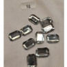 LOT DE 10 Strass Acrylique Hexagonal Crystal Argent 18 mm x 13 mm