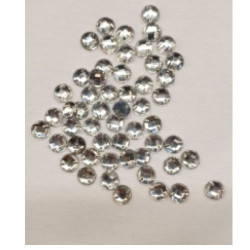 LOT DE 144 Strass Hot Fix EN Verre Rond Argent 6.5 mm
