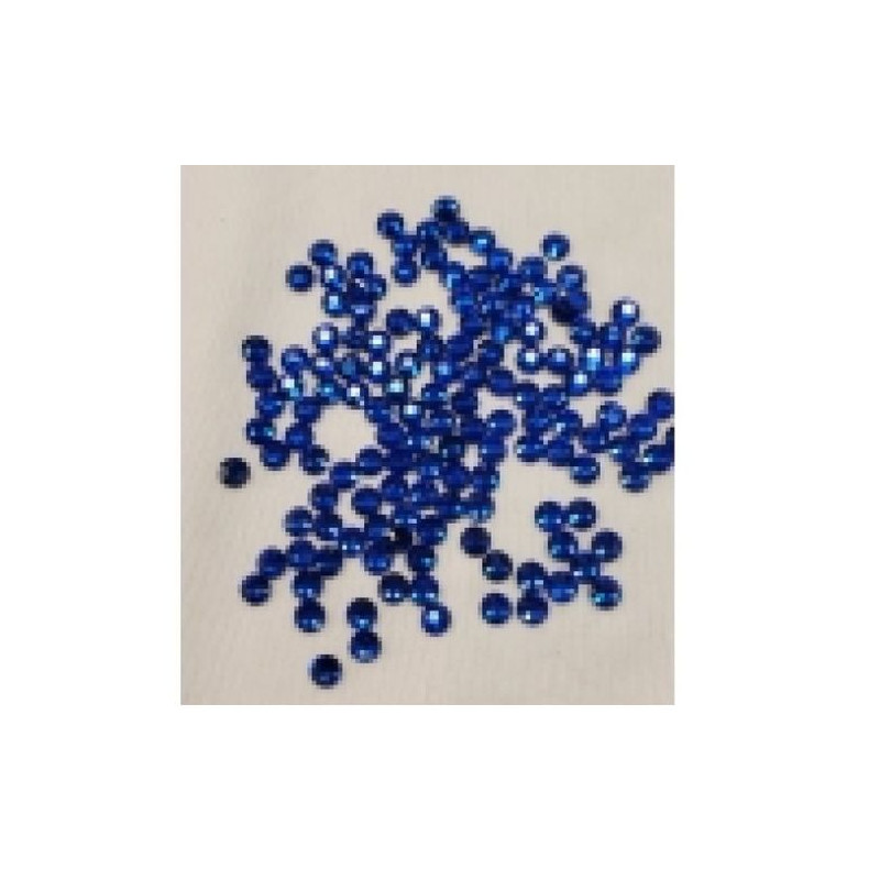 LOT DE 144 Strass Hot Fix EN Verre Rond Bleu Dur 6.5 mm