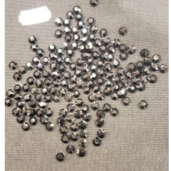 LOT DE 144 Strass Hot Fix EN Verre Rond Gris anthracite 6.5 mm