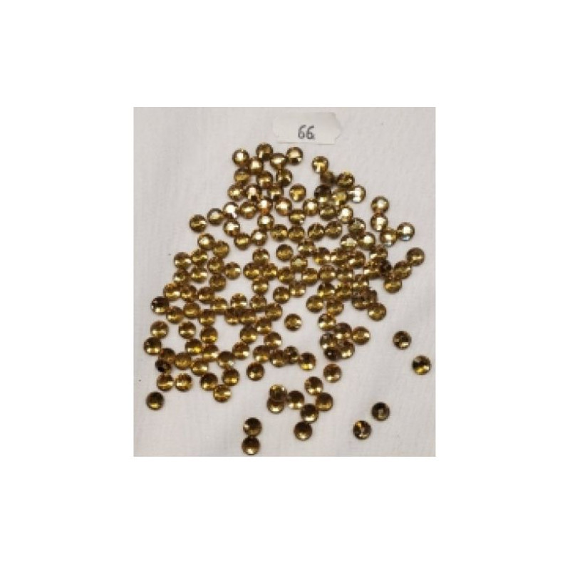 LOT DE 144 Strass Hot Fix EN Verre Rond Miel Or 6.5 mm