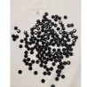 LOT DE 144 Strass Hot Fix EN Verre Rond Noir 6.5 mm