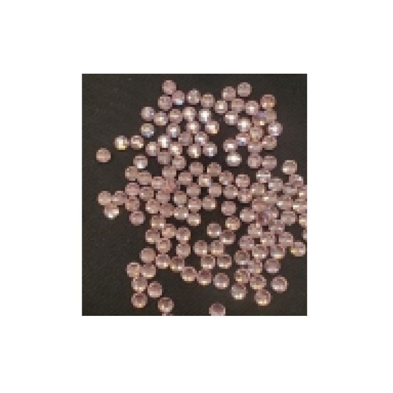 LOT DE 144 Strass Hot Fix EN Verre Rond Rose 6.5 mm