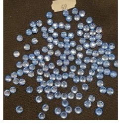 LOT DE 144 Strass Hot Fix EN Verre Rond Bleu 6.5 mm