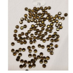 LOT DE 144 Strass Hot Fix EN Verre Rond Miel  6.5 mm