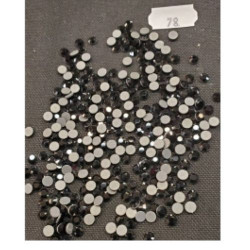 LOT DE 360 Strass En Verre Rond Noir 5 MM
