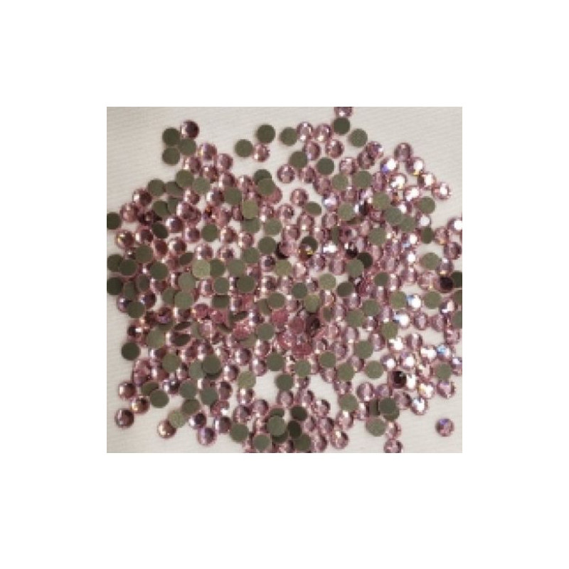 Strass En Verre Rond Rose 5 mm, vendu par 360 strass