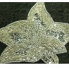 écusson à coudre motif: argent  perlé pailleté largeur 12,5cm