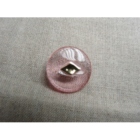 bouton rose transparent et or