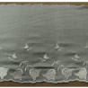DENTELLE / BRODERIE COTON BLANC BRODEE GRISE 14 cm / hauteur de broderie 6 cm