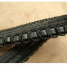 Ruban Simili Cuir /  Skai Traversant Noir 20 mm