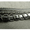 Ruban Simili Cuir /  Skai Traversant Noir 20 mm