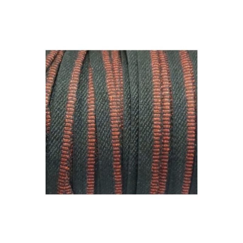ruban passepoil fantaisie décoratif noir garni lurex rouge 8 mm
