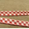 RUBAN / BIAIS PASSEPOIL VICHY COTON  ROUGE & BLANC 10 mm