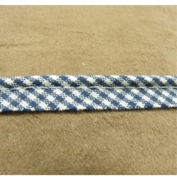 RUBAN / BIAIS PASSEPOIL  VICHY COTON BLEU ET BLANC 10 mm