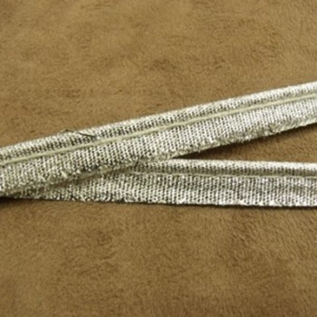 RUBAN PASSEPOIL POLYESTER  argenté 10 mm