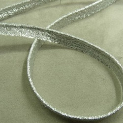 RUBAN PASSEPOIL POLYESTER  argenté 10 mm