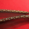 ruban passepoil métal cuivré brodée sur maille noir 8 mm