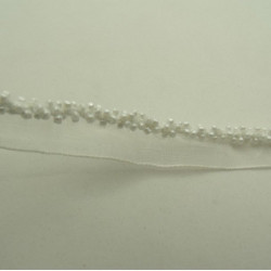 ruban passepoil perlé blanc 13 mm