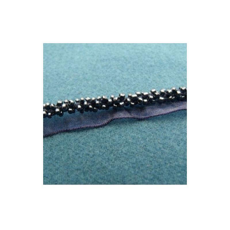 ruban passepoil perlé bleu marine 13 mm