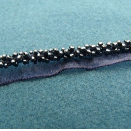 ruban passepoil perlé bleu marine 13 mm