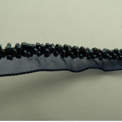 ruban passepoil perlé bleu marine 13 mm