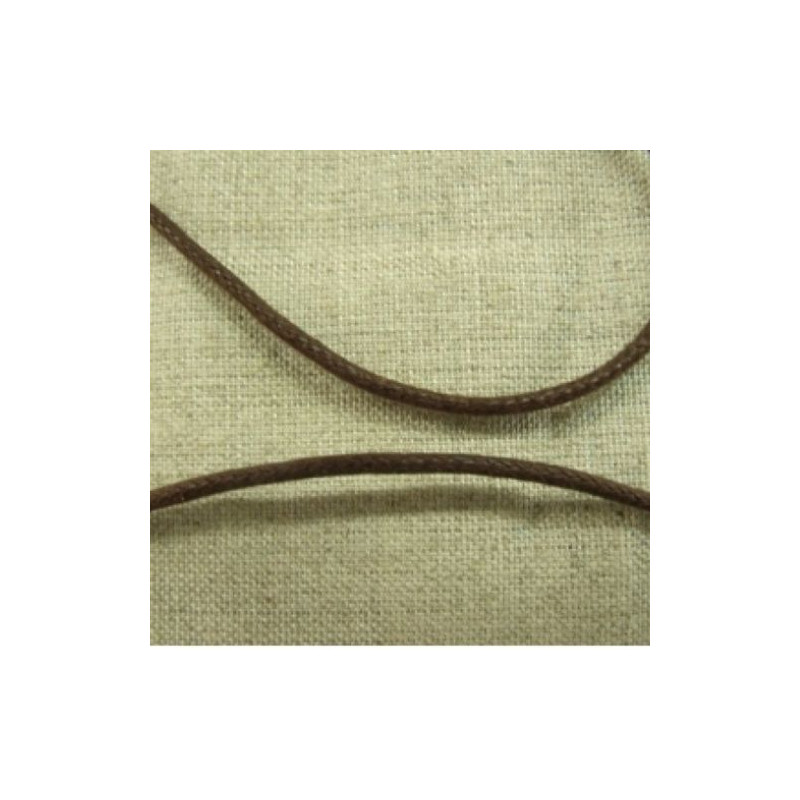 cordon ciré marron 2 mm