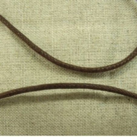 cordon ciré marron 2 mm