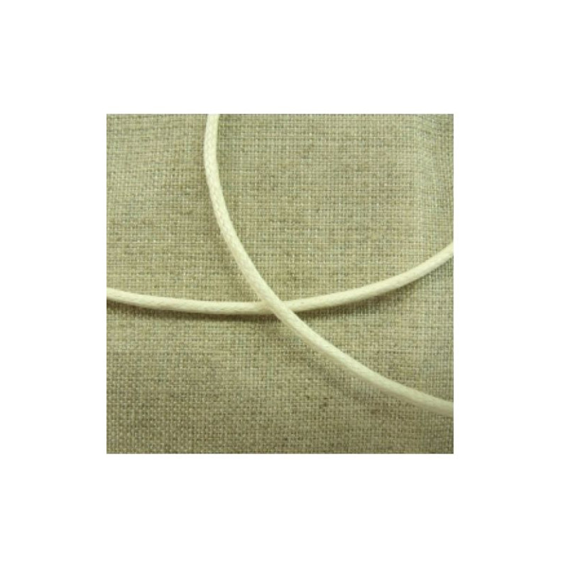 cordon ciré blanc cassé 2 mm