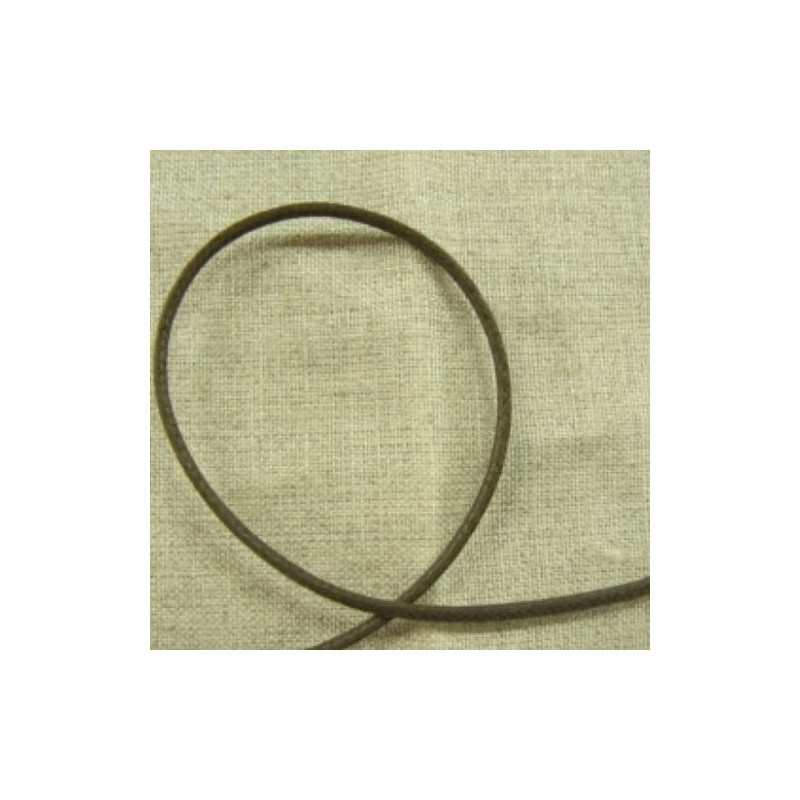 cordon ciré marron mat 2 mm