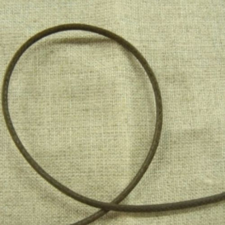 cordon ciré marron mat 2 mm