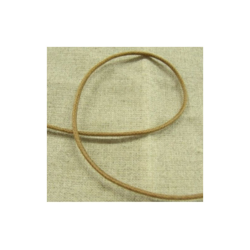 cordon ciré fauve 2 mm