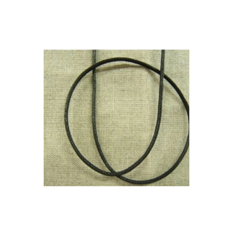 cordon cire noir 2 mm