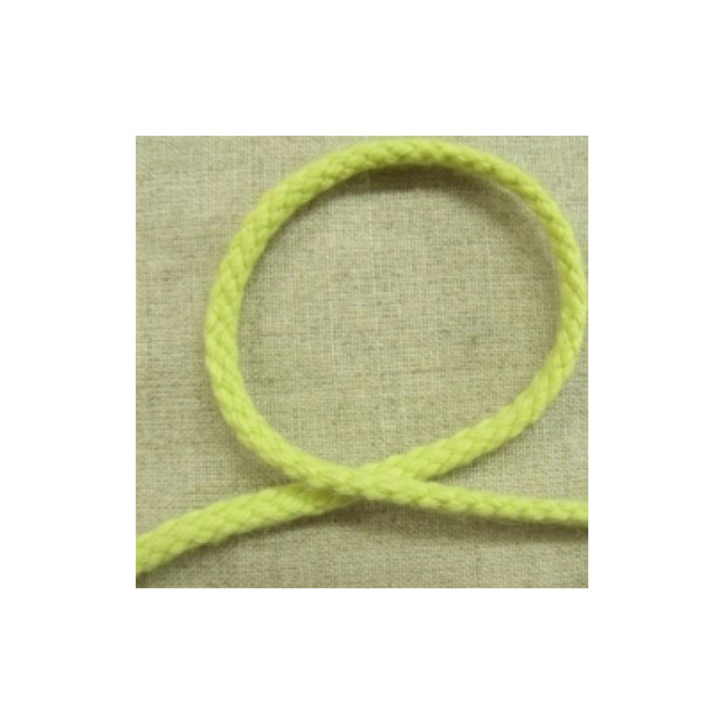 cordon polyester &coton vert anis 5 mm
