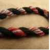cordon tressé coton  bordeaux et noir 10 mm