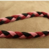 cordon tressé lainage noir et bordeaux 10 mm