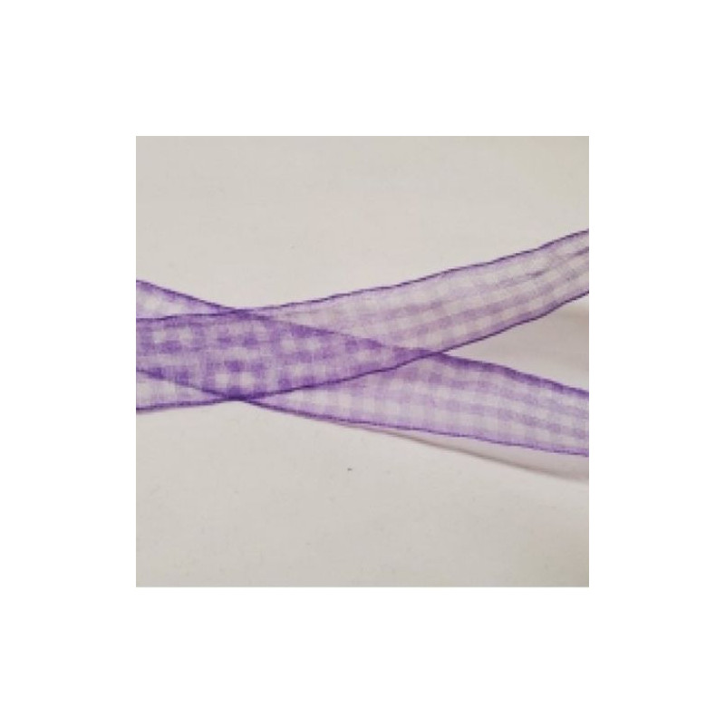ruban vichy à carreau organza 20 mm