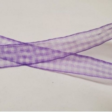 ruban vichy à carreau organza 20 mm