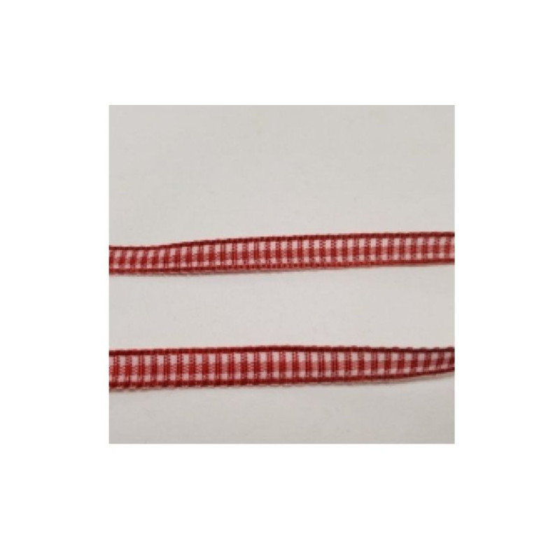 LOT DE 3 METRES  ruban vichy à carreau 6 mm