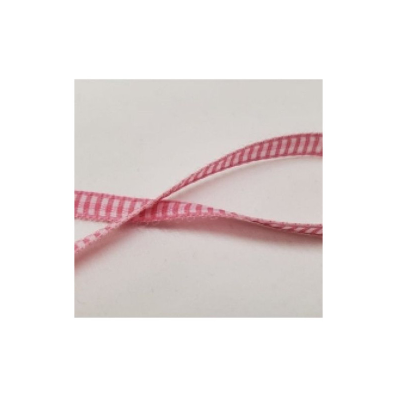 LOT DE 3 METRES  ruban vichy à carreau 6 mm